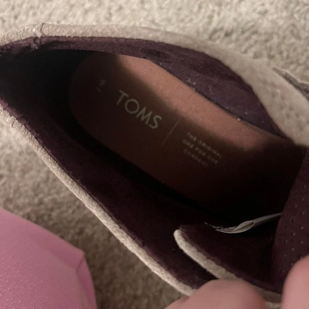 TOMS Womens Desert Wedge Taupe Suede Lace Up Ankle‎ Booties Size 7